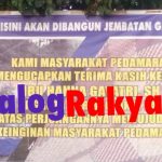 Pembangunan Jembatan Gantung di Pedamaran “Molor”