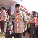 Siswa Kelas 3 SD Pimpim Upacara Pramuka dihadapan Bupati OKI, H. Iskandar, SE