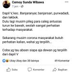 Ditengah Pandemi Covid -19, Akun Facebook Warganet Sentil Anggota DPRD CIAMIS Dapil V