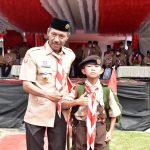 Jadi Komandan Upacara HUT Pramuka Ke-61, Putra Jurnalis di OKI Sedot Perhatian