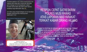 Polres Musi Rawas Respon Cepat Terkait Orang Hilang